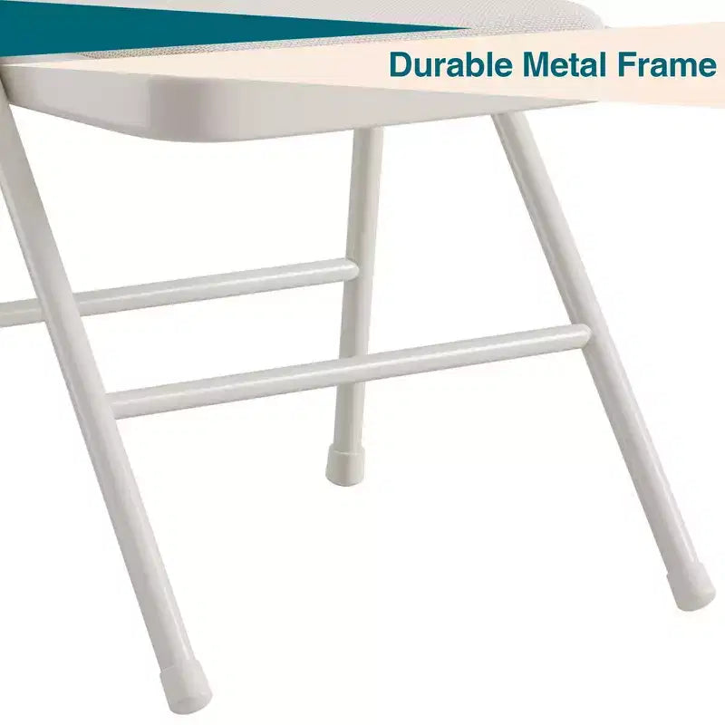 Folding Dining Chairs, Portable Commercial Seat with Metal Legs & Non-Slip Feet Pads, Linen Foldable Chairs for Home Office Party