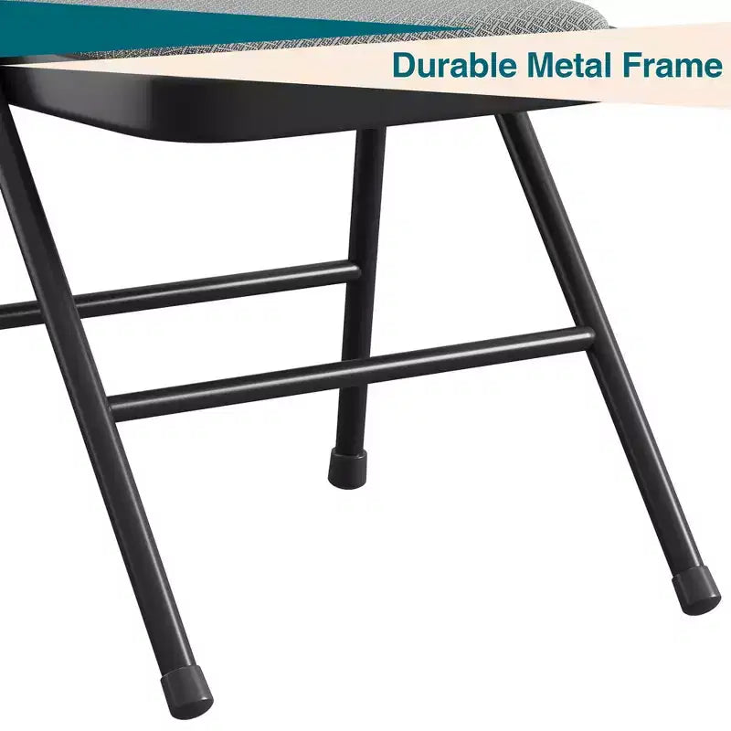 Folding Dining Chairs, Portable Commercial Seat with Metal Legs & Non-Slip Feet Pads, Linen Foldable Chairs for Home Office Party