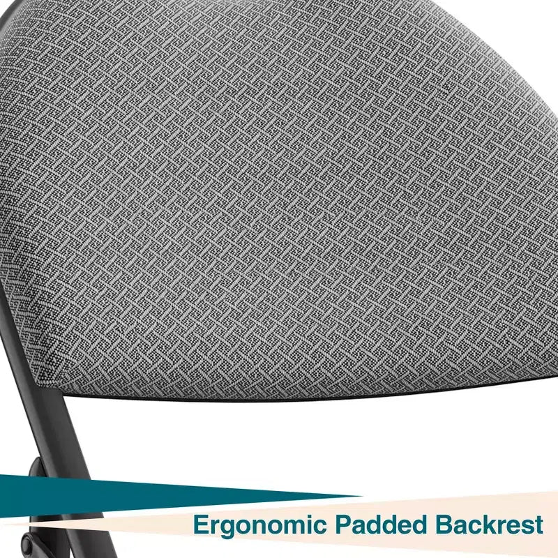 Folding Dining Chairs, Portable Commercial Seat with Metal Legs & Non-Slip Feet Pads, Linen Foldable Chairs for Home Office Party