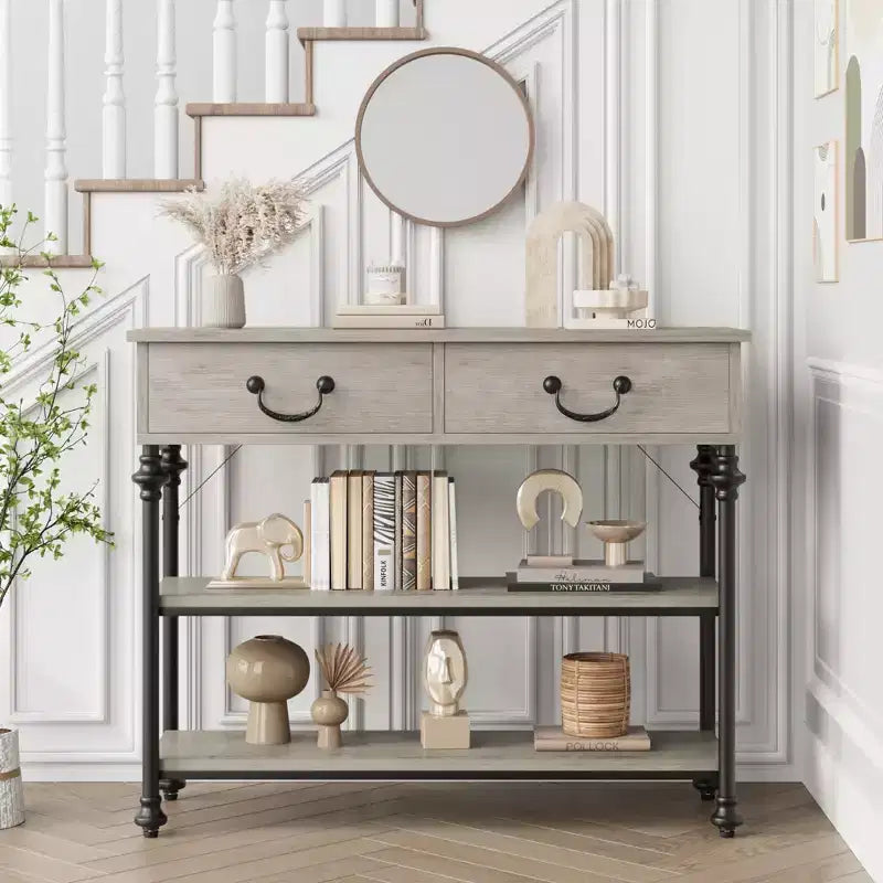 Console Table 2-Drawer Narrow Sofa Table (for Living Room/Entryway/Hallway)