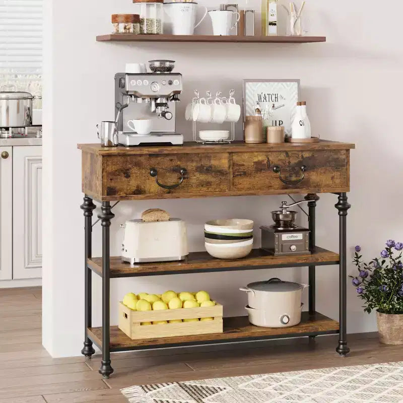Console Table 2-Drawer Narrow Sofa Table (for Living Room/Entryway/Hallway)