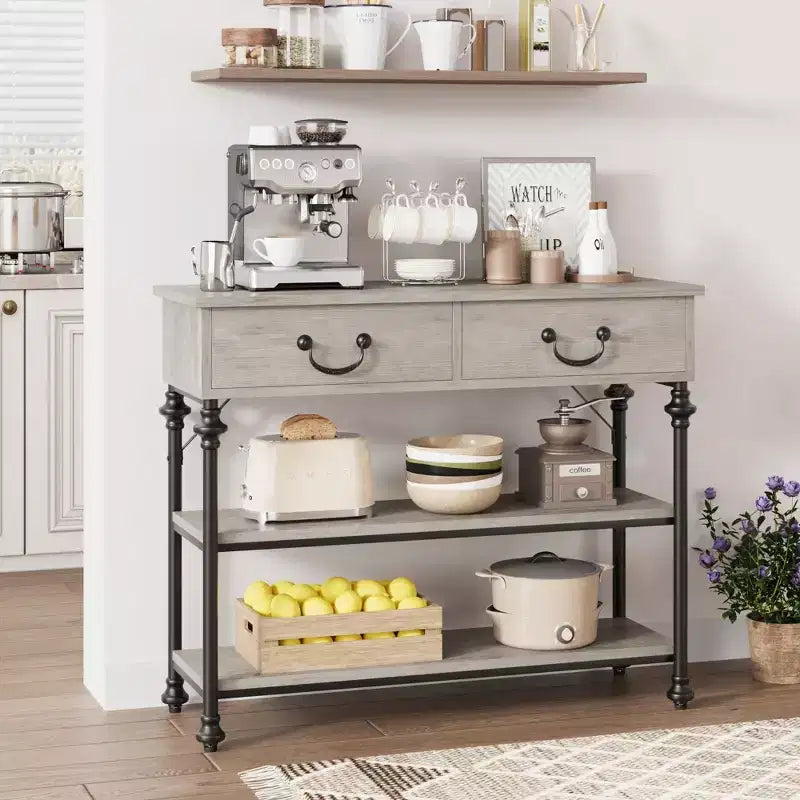 Console Table 2-Drawer Narrow Sofa Table (for Living Room/Entryway/Hallway)