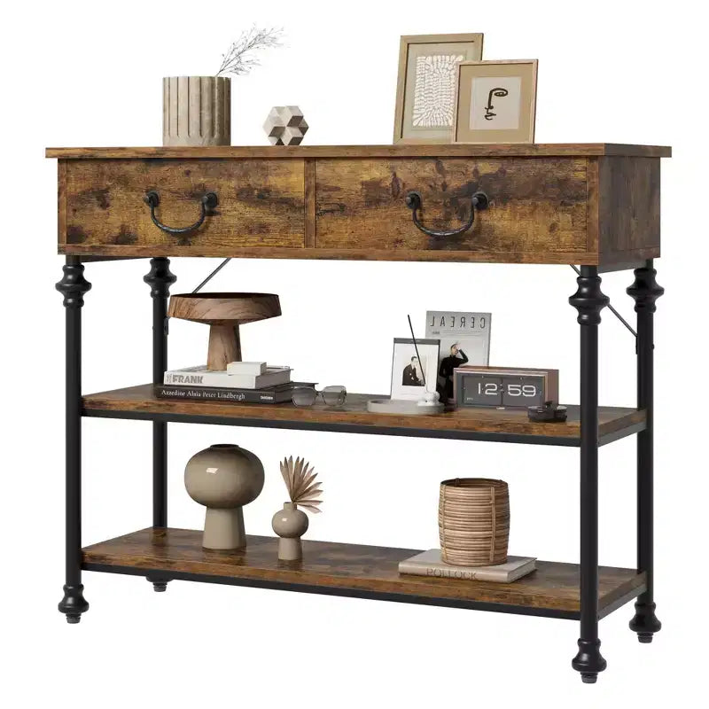 Console Table 2-Drawer Narrow Sofa Table (for Living Room/Entryway/Hallway)