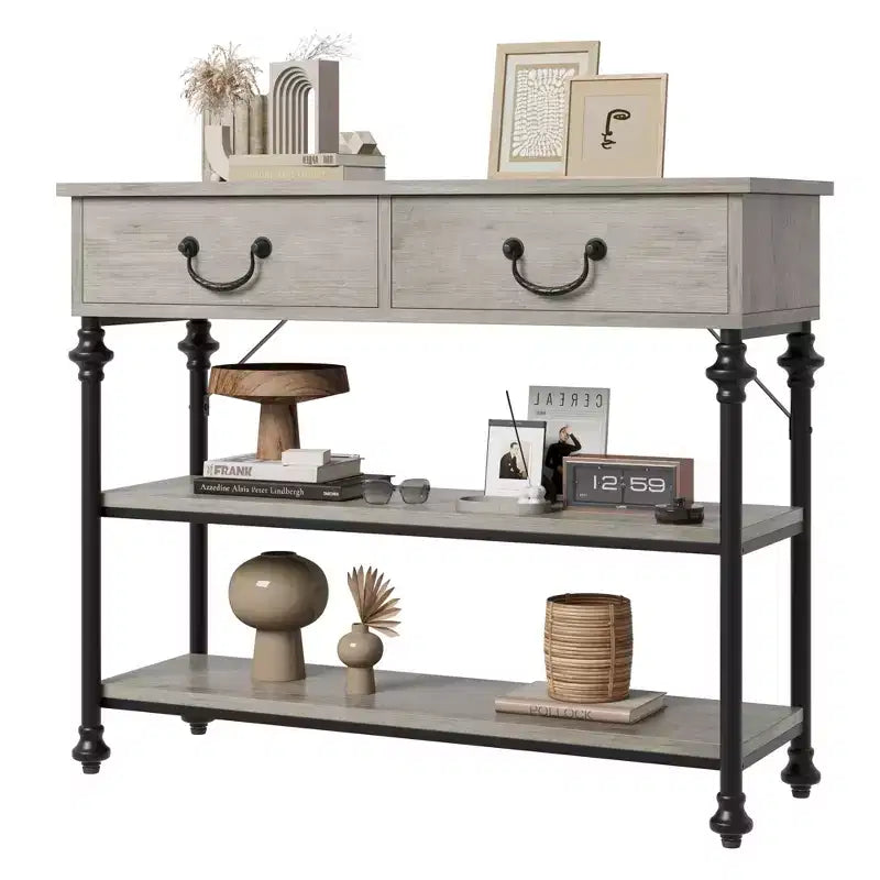 Console Table 2-Drawer Narrow Sofa Table (for Living Room/Entryway/Hallway)