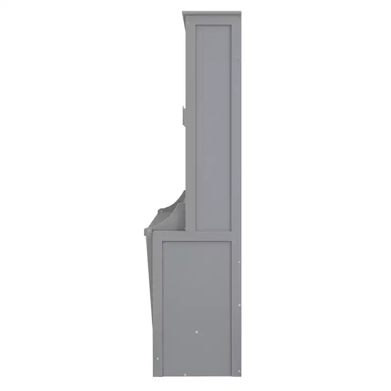 Queen Size Murphy Bed with Storage Shelf, Queen Wood Cabinet Beds Foldable Wall Bed Frame for Guest Room Home Office