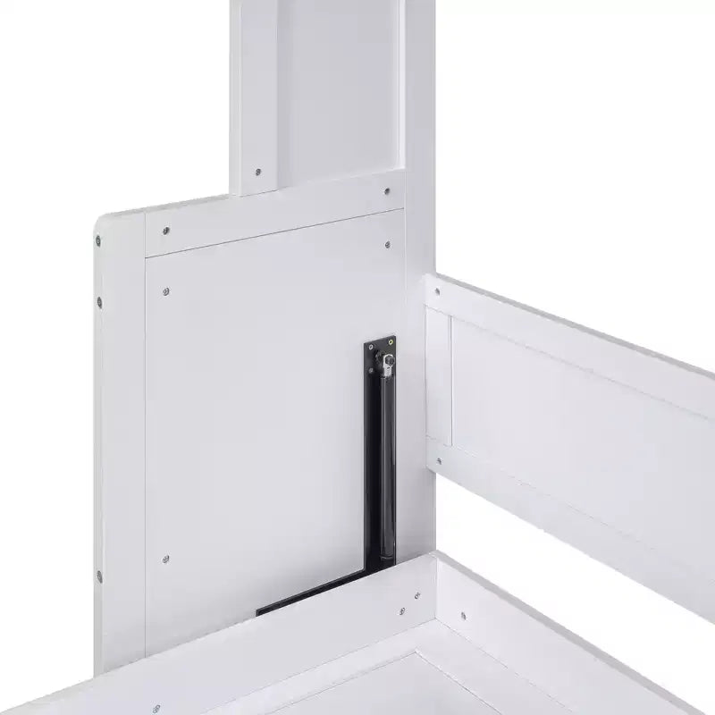 Queen Size Murphy Bed with Storage Shelf, Queen Wood Cabinet Beds Foldable Wall Bed Frame for Guest Room Home Office
