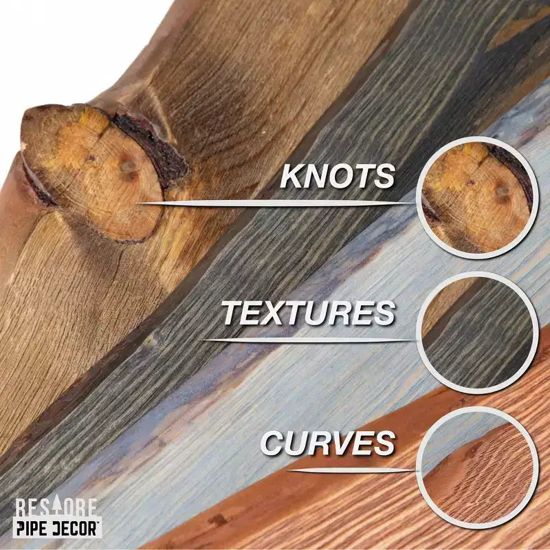 Pipe Decor 24 Riverstone Grey Live Edge Wood Shelf with L-Shaped Pipe Brackets (2-Pack)