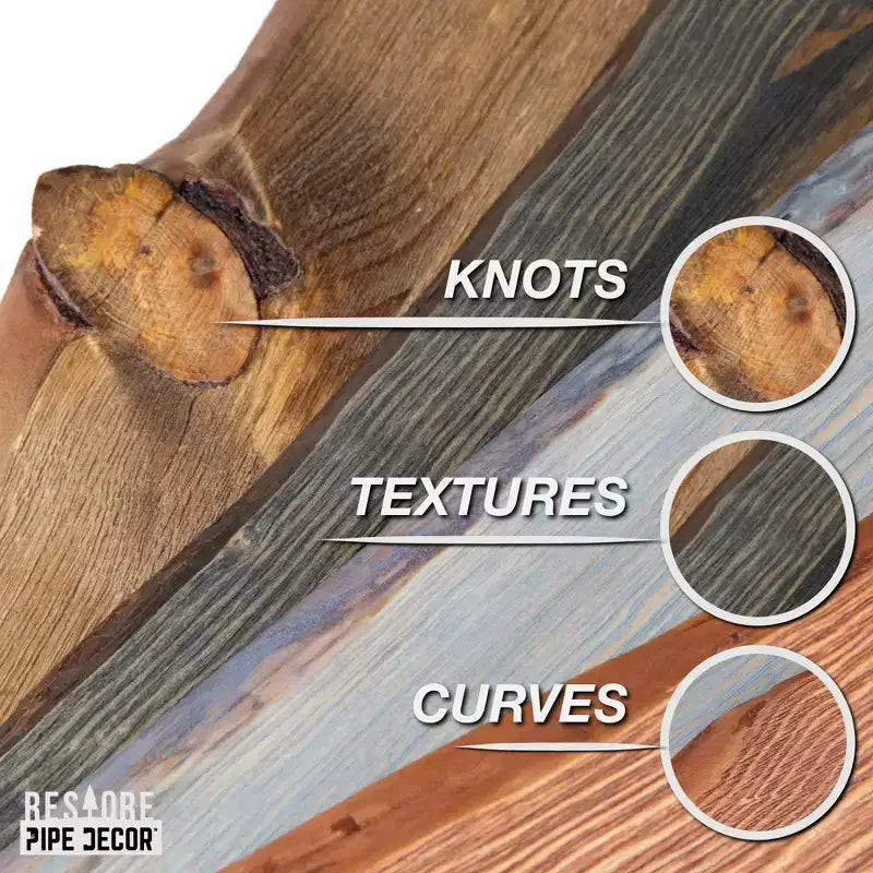 RESTORE Trail Brown 24 in. Live Edge Wood Shelf (Wood Only) by Pipe Decor