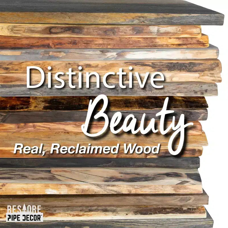 RESTORE Trail Brown 24 in. Live Edge Wood Shelf (Wood Only) by Pipe Decor