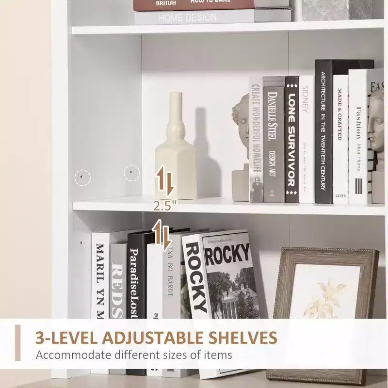 70 Kitchen Hutch, Freestanding Storage Pantry Cabinet with 3-Tier Shelving, Sideboard with Adjustable Shelves and Open Countertop