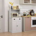 Kitchen Microwave Cabinet with Drawer, Cabinet and Adjustable Shelf, Buffet Cabinet with Hutch for Dining Room