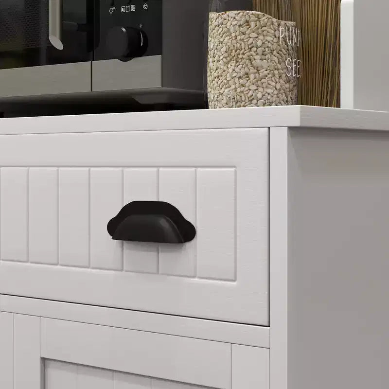 Kitchen Microwave Cabinet with Drawer, Cabinet and Adjustable Shelf, Buffet Cabinet with Hutch for Dining Room