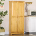 67 Pinewood Kitchen Pantry Storage Cabinet, Freestanding Cabinets with Doors and Shelves