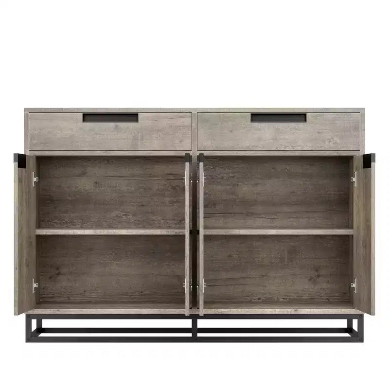 GustoWave Sideboard Buffet Cabinet,55 Inch Large Modern Kitchen Accent Storage Cabinet with 2 Drawers and 4 Doors,Coffee Bar Buffet Table