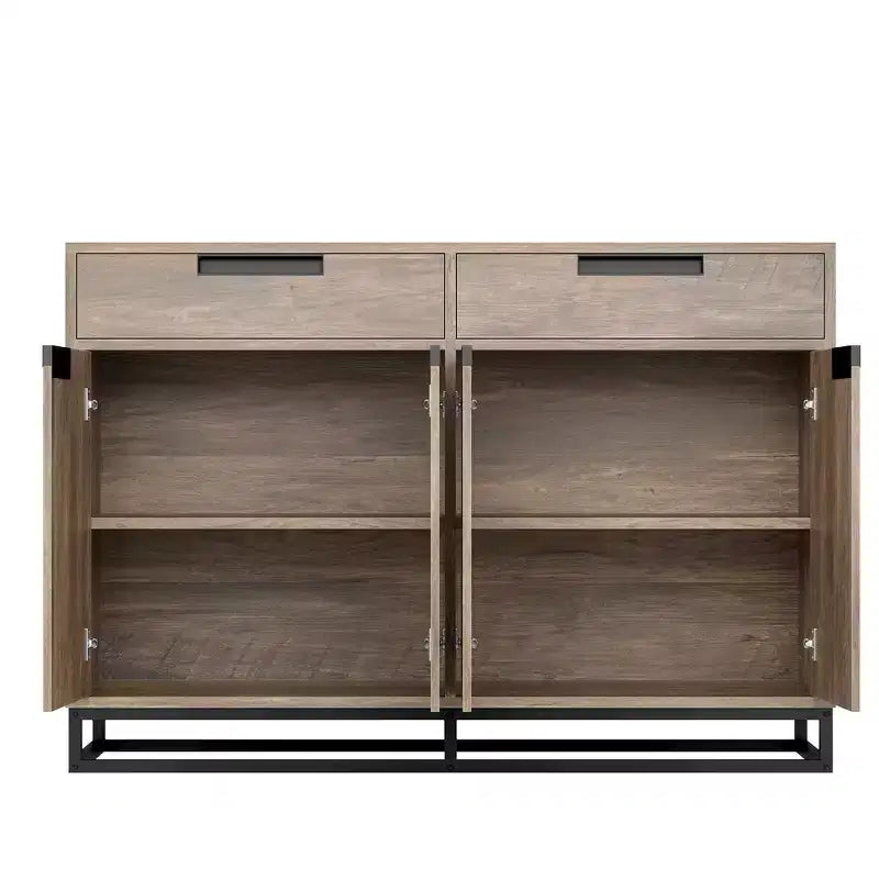 GustoWave Sideboard Buffet Cabinet,55 Inch Large Modern Kitchen Accent Storage Cabinet with 2 Drawers and 4 Doors,Coffee Bar Buffet Table