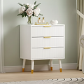 Commode cannelée à 3 tiroirs, meuble de rangement moderne en bois