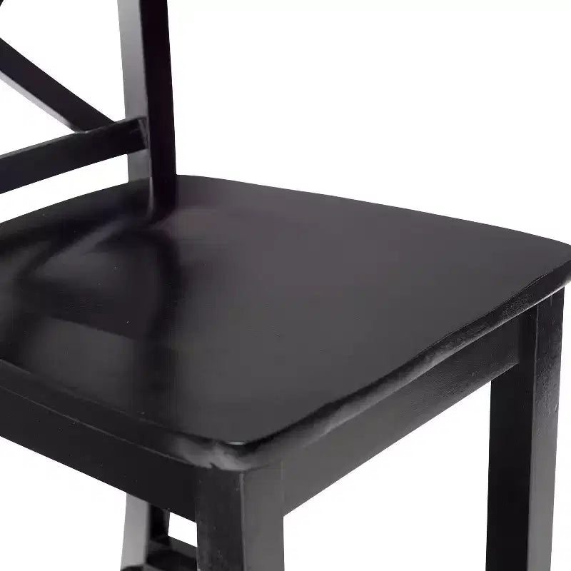 30" Torino X Back Wood Barstool - Black - Linon: Solid Rubberwood, Unupholstered, Armless