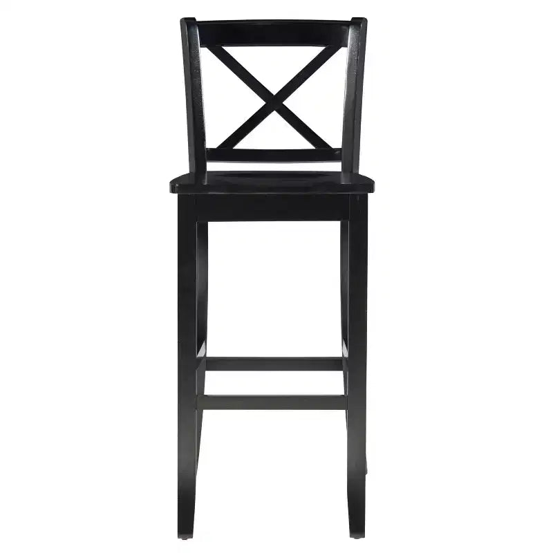 30" Torino X Back Wood Barstool - Black - Linon: Solid Rubberwood, Unupholstered, Armless