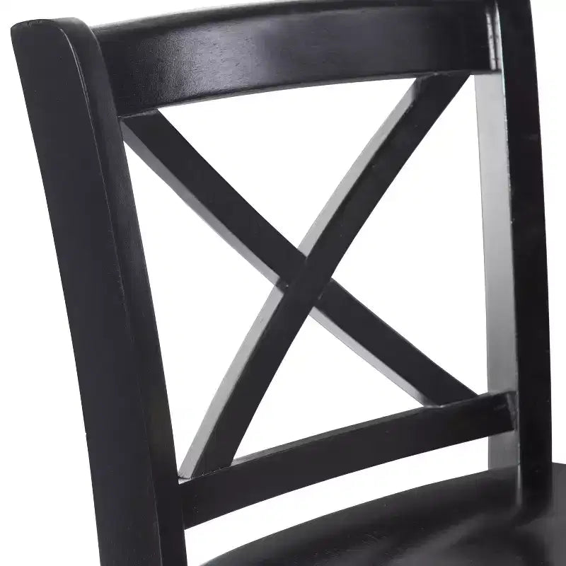 30" Torino X Back Wood Barstool - Black - Linon: Solid Rubberwood, Unupholstered, Armless