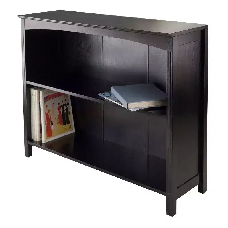 30" x 37.01" Terrace 3 Tier Bookshelf Espresso Brown - Winsome: MDF Composite, Metal Hardware