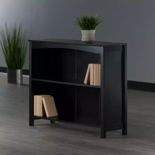 30" x 37.01" Terrace 3 Tier Bookshelf Espresso Brown - Winsome: MDF Composite, Metal Hardware