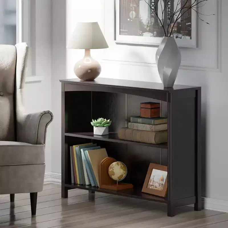 30" x 37.01" Terrace 3 Tier Bookshelf Espresso Brown - Winsome: MDF Composite, Metal Hardware