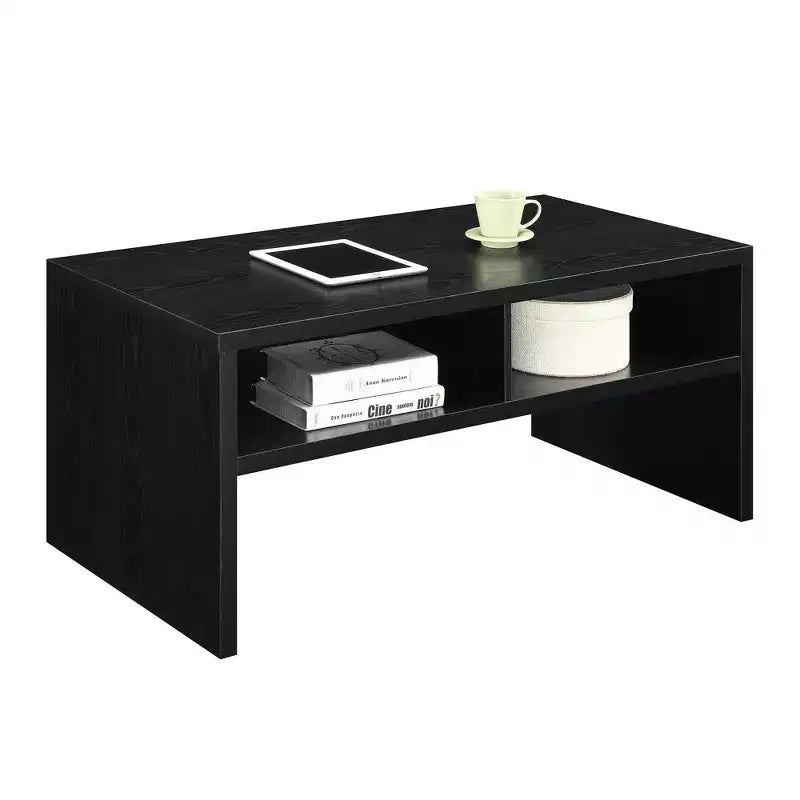 Northfield Admiral Deluxe Coffee Table with Shelves Black - Breighton Home