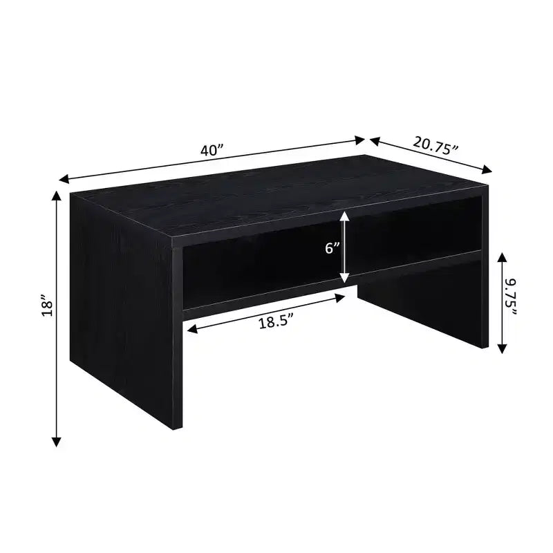 Northfield Admiral Deluxe Coffee Table with Shelves Black - Breighton Home