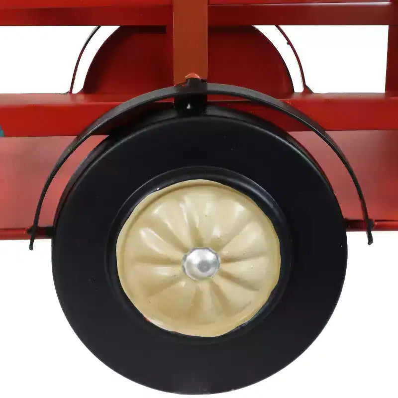 Sunnydaze Rustic Truck Metal Wine Rack - Red