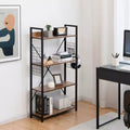 Costway 4 -Tier Industrial Bookshelf Open Storage Bookcase Display Shelf for Home Office
